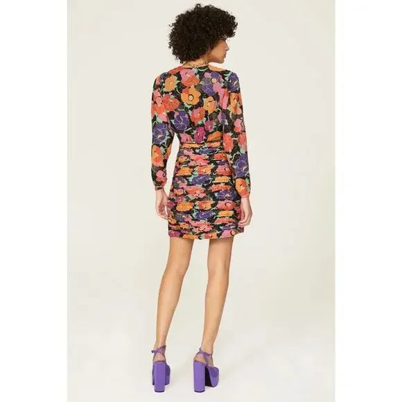 Rixo Golden Floral Dress‎ Size Medium - Picture 2 of 9